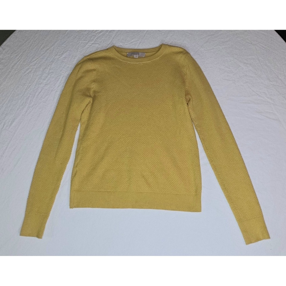 LOFT Women's Yellow Long Sleeve Pullover Sweater Size Small
